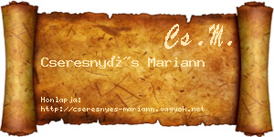 Cseresnyés Mariann névjegykártya