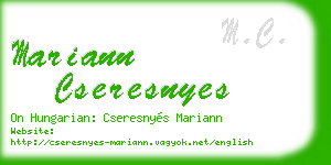 mariann cseresnyes business card
