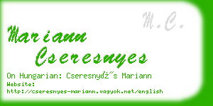 mariann cseresnyes business card